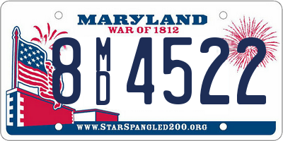 MD license plate 8MD4522