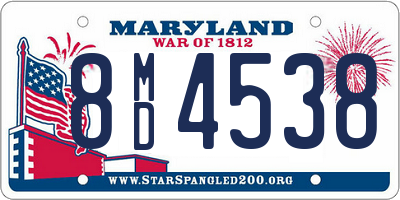 MD license plate 8MD4538