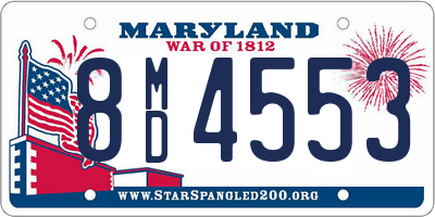 MD license plate 8MD4553