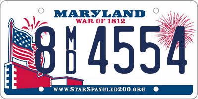 MD license plate 8MD4554