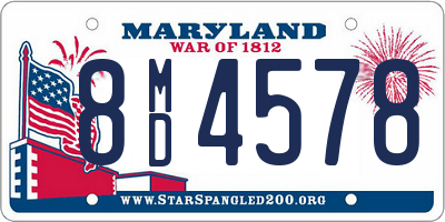 MD license plate 8MD4578