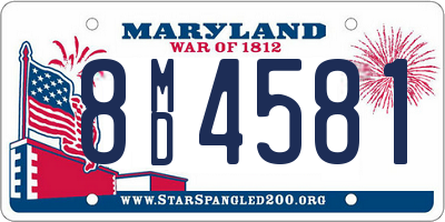 MD license plate 8MD4581