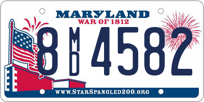 MD license plate 8MD4582