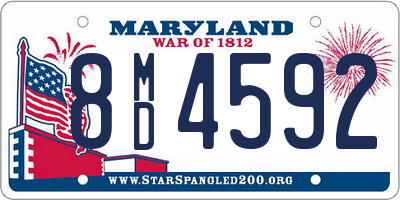 MD license plate 8MD4592