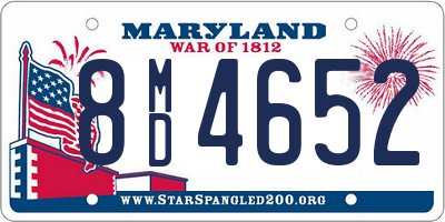 MD license plate 8MD4652