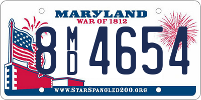 MD license plate 8MD4654