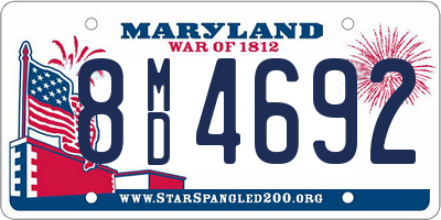 MD license plate 8MD4692