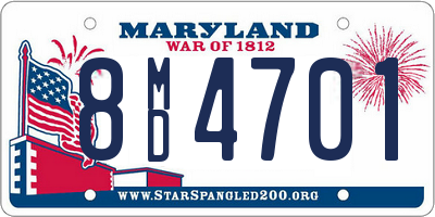 MD license plate 8MD4701