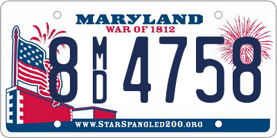 MD license plate 8MD4758