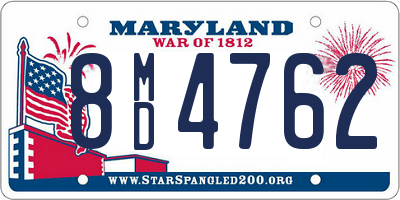 MD license plate 8MD4762