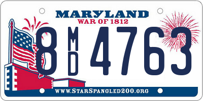 MD license plate 8MD4763