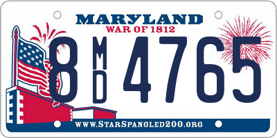 MD license plate 8MD4765