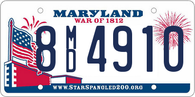 MD license plate 8MD4910