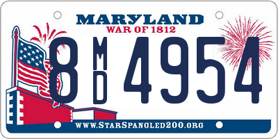 MD license plate 8MD4954