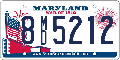 MD license plate 8MD5212