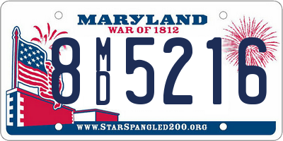 MD license plate 8MD5216