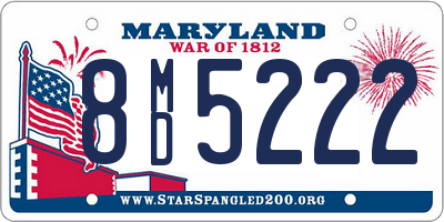 MD license plate 8MD5222