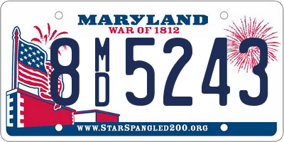 MD license plate 8MD5243