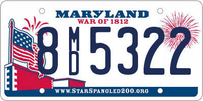 MD license plate 8MD5322