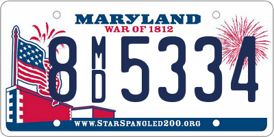 MD license plate 8MD5334