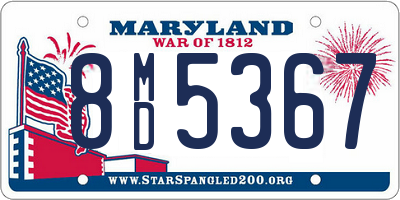 MD license plate 8MD5367