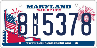MD license plate 8MD5378