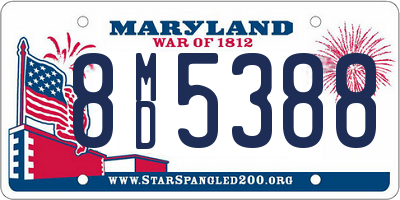 MD license plate 8MD5388