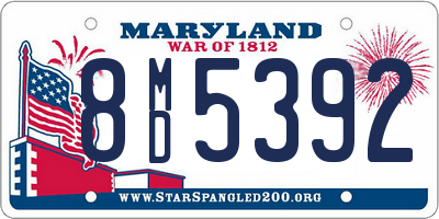 MD license plate 8MD5392