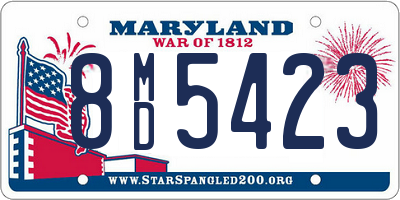 MD license plate 8MD5423