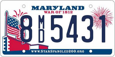 MD license plate 8MD5431