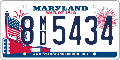 MD license plate 8MD5434