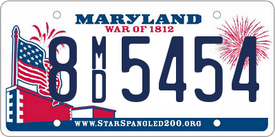 MD license plate 8MD5454