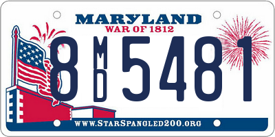 MD license plate 8MD5481