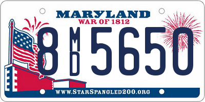 MD license plate 8MD5650