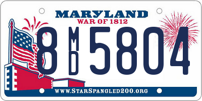 MD license plate 8MD5804