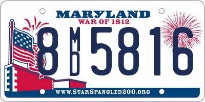 MD license plate 8MD5816