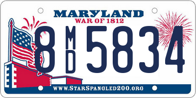 MD license plate 8MD5834