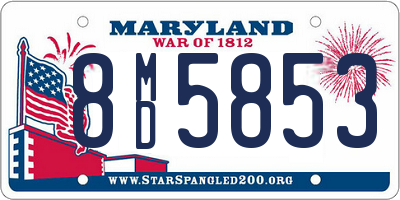 MD license plate 8MD5853