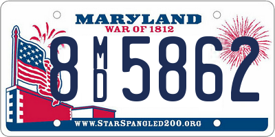 MD license plate 8MD5862