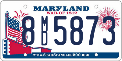 MD license plate 8MD5873