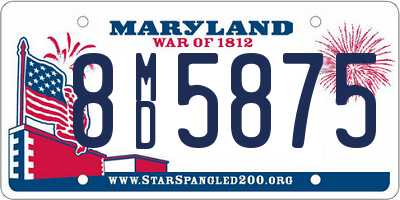 MD license plate 8MD5875