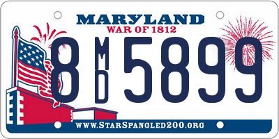 MD license plate 8MD5899