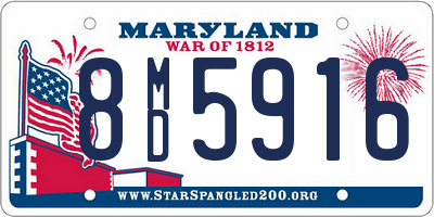 MD license plate 8MD5916