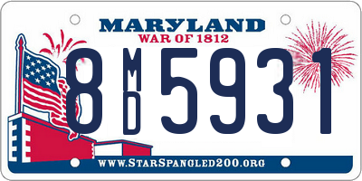 MD license plate 8MD5931