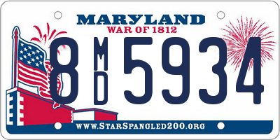 MD license plate 8MD5934