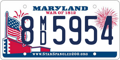 MD license plate 8MD5954