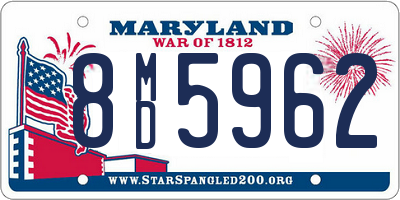MD license plate 8MD5962