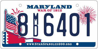 MD license plate 8MD6401