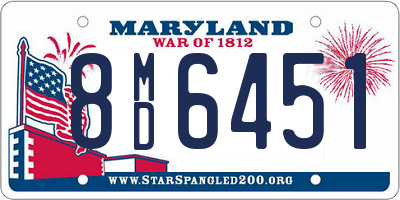 MD license plate 8MD6451