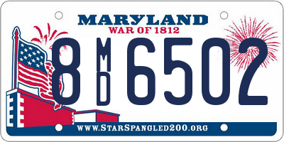 MD license plate 8MD6502